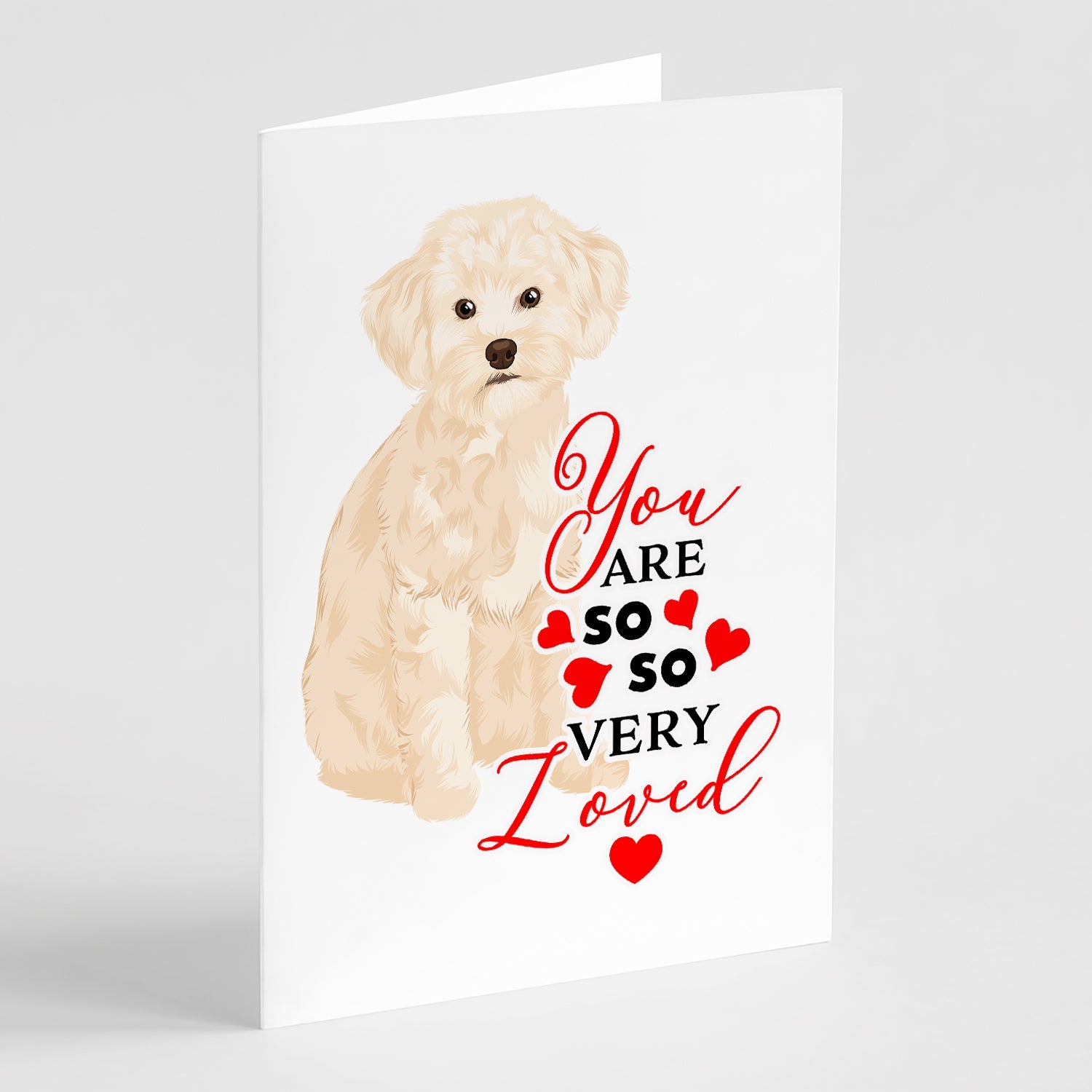 Poodle Toy Cream so Loved Greeting Cards Pack of 8 Blank Cards with Envelopes Whimsical A7 Size 5x7