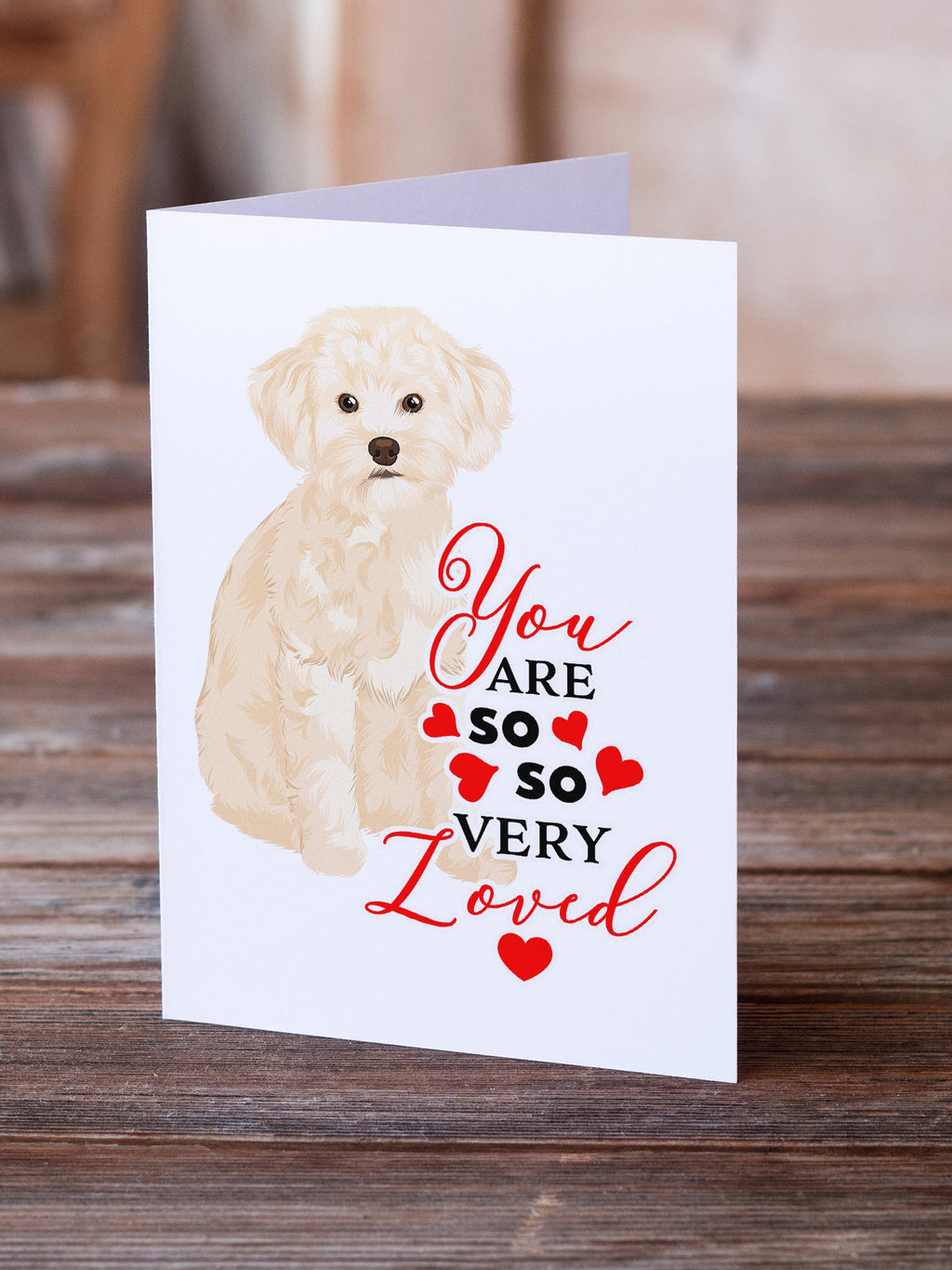 Poodle Toy Cream so Loved Greeting Cards Pack of 8 Blank Cards with Envelopes Whimsical A7 Size 5x7