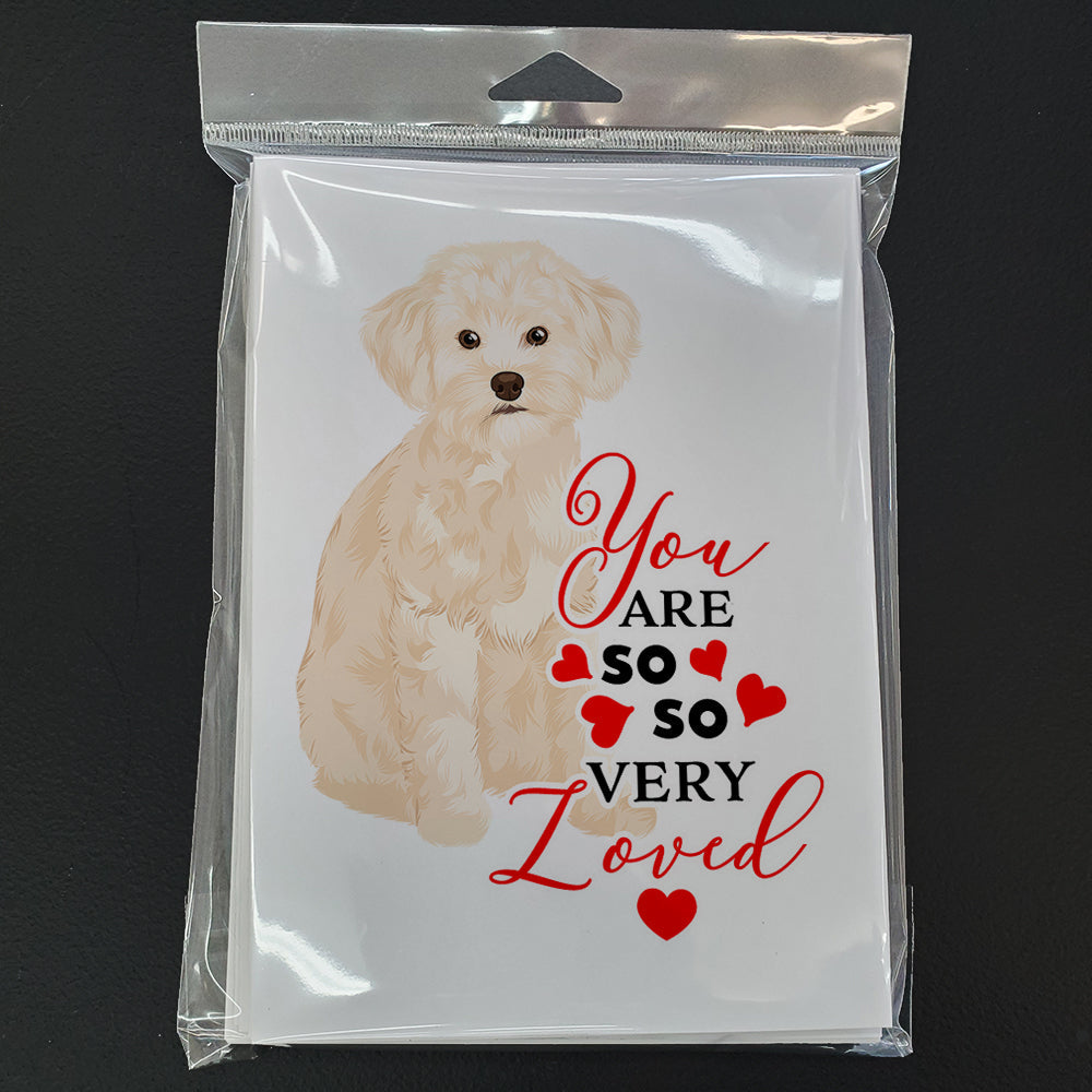 Poodle Toy Cream so Loved Greeting Cards Pack of 8 Blank Cards with Envelopes Whimsical A7 Size 5x7
