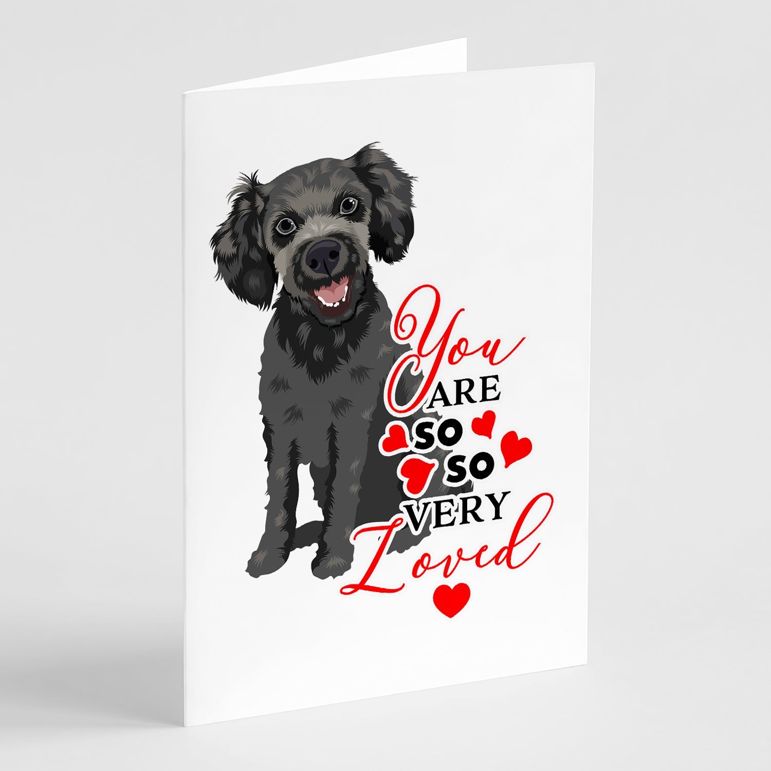 Poodle Toy Grey so Loved Greeting Cards Pack of 8 Blank Cards with Envelopes Whimsical A7 Size 5x7