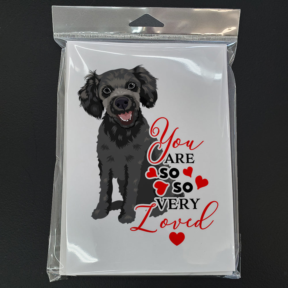 Poodle Toy Grey so Loved Greeting Cards Pack of 8 Blank Cards with Envelopes Whimsical A7 Size 5x7