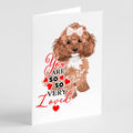 Poodle Toy Red so Loved Greeting Cards Pack of 8 Blank Cards with Envelopes Whimsical A7 Size 5x7