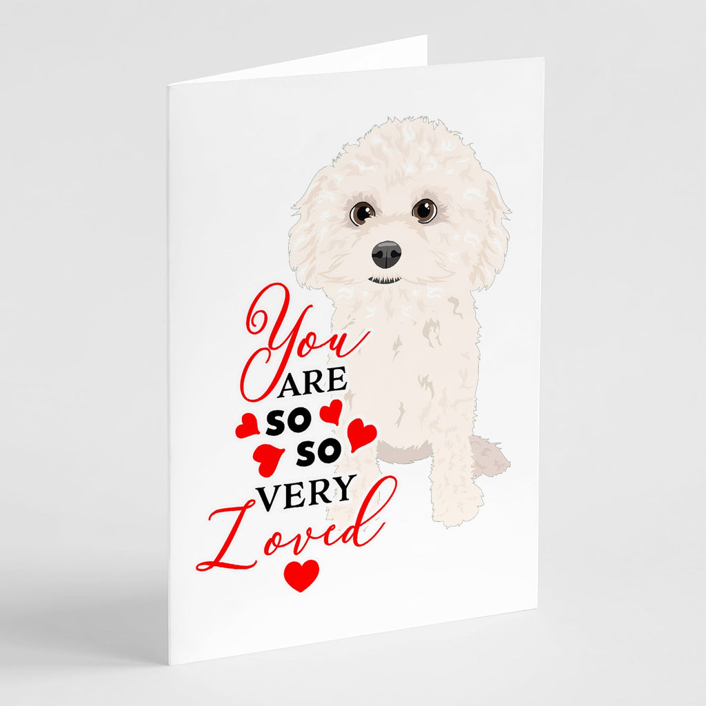 Poodle Toy White so Loved Greeting Cards Pack of 8 Blank Cards with Envelopes Whimsical A7 Size 5x7