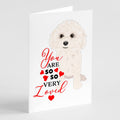 Poodle Toy White so Loved Greeting Cards Pack of 8 Blank Cards with Envelopes Whimsical A7 Size 5x7