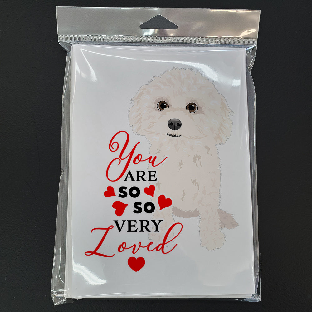 Poodle Toy White so Loved Greeting Cards Pack of 8 Blank Cards with Envelopes Whimsical A7 Size 5x7
