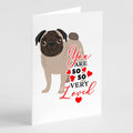 Pug Fawn #4 so Loved Greeting Cards Pack of 8 Blank Cards with Envelopes Whimsical A7 Size 5x7