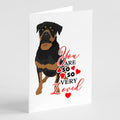 Rottweiler Black and Mahogany so Loved Greeting Cards Pack of 8 Blank Cards with Envelopes Whimsical A7 Size 5x7