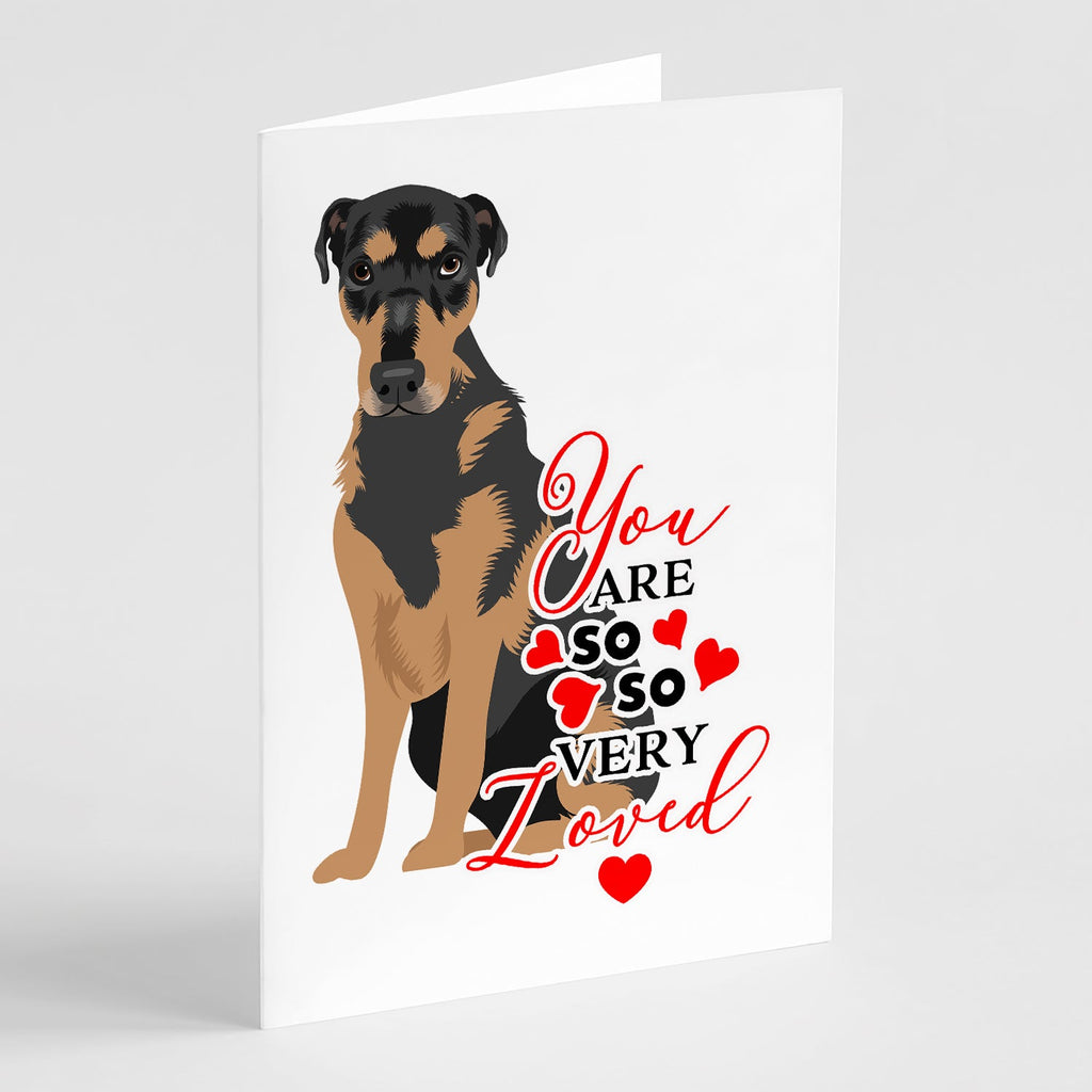 Rottweiler Black and Tan #2 so Loved Greeting Cards Pack of 8 Blank Cards with Envelopes Whimsical A7 Size 5x7