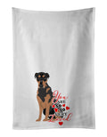 Rottweiler Black and Tan #2 so Loved Kitchen Towel Set of 2 White Dish Towels Decorative Bathroom Hand towel for Hand, Face, Hair, Yoga, Tea, Dishcloth, 19 X 28", White