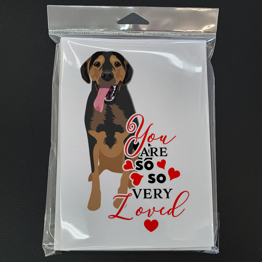 Rottweiler Black and Tan #4 so Loved Greeting Cards Pack of 8 Blank Cards with Envelopes Whimsical A7 Size 5x7