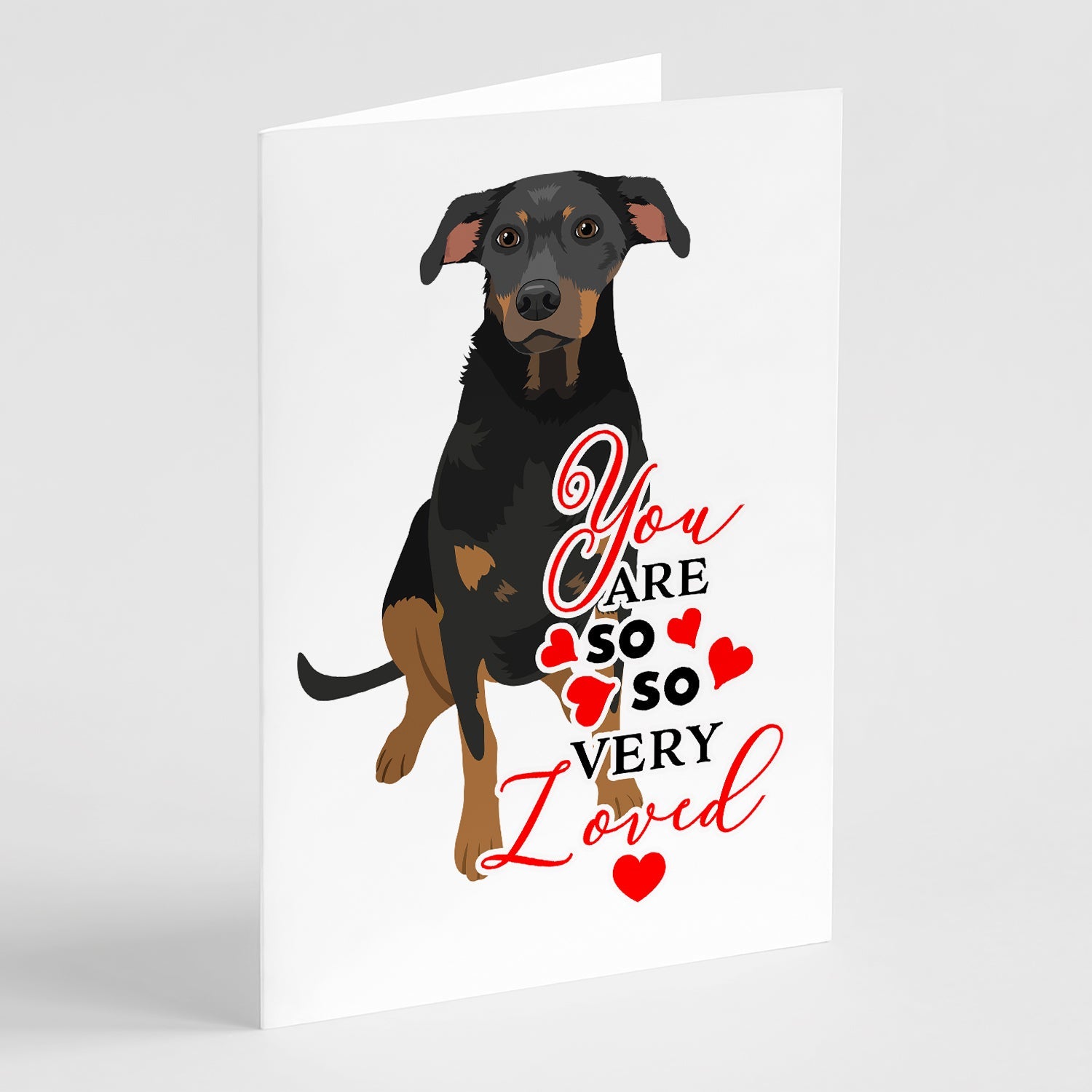 Rottweiler Black and Tan #5 so Loved Greeting Cards Pack of 8 Blank Cards with Envelopes Whimsical A7 Size 5x7