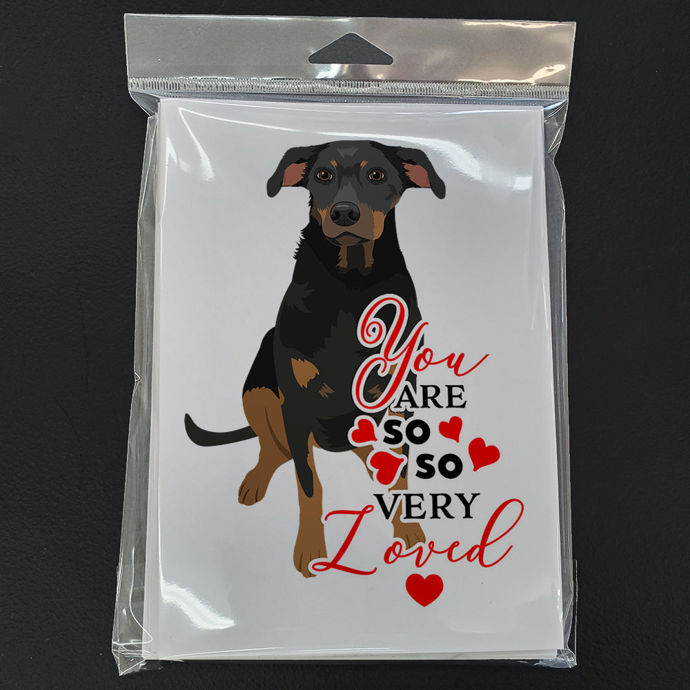 Rottweiler Black and Tan #5 so Loved Greeting Cards Pack of 8 Blank Cards with Envelopes Whimsical A7 Size 5x7