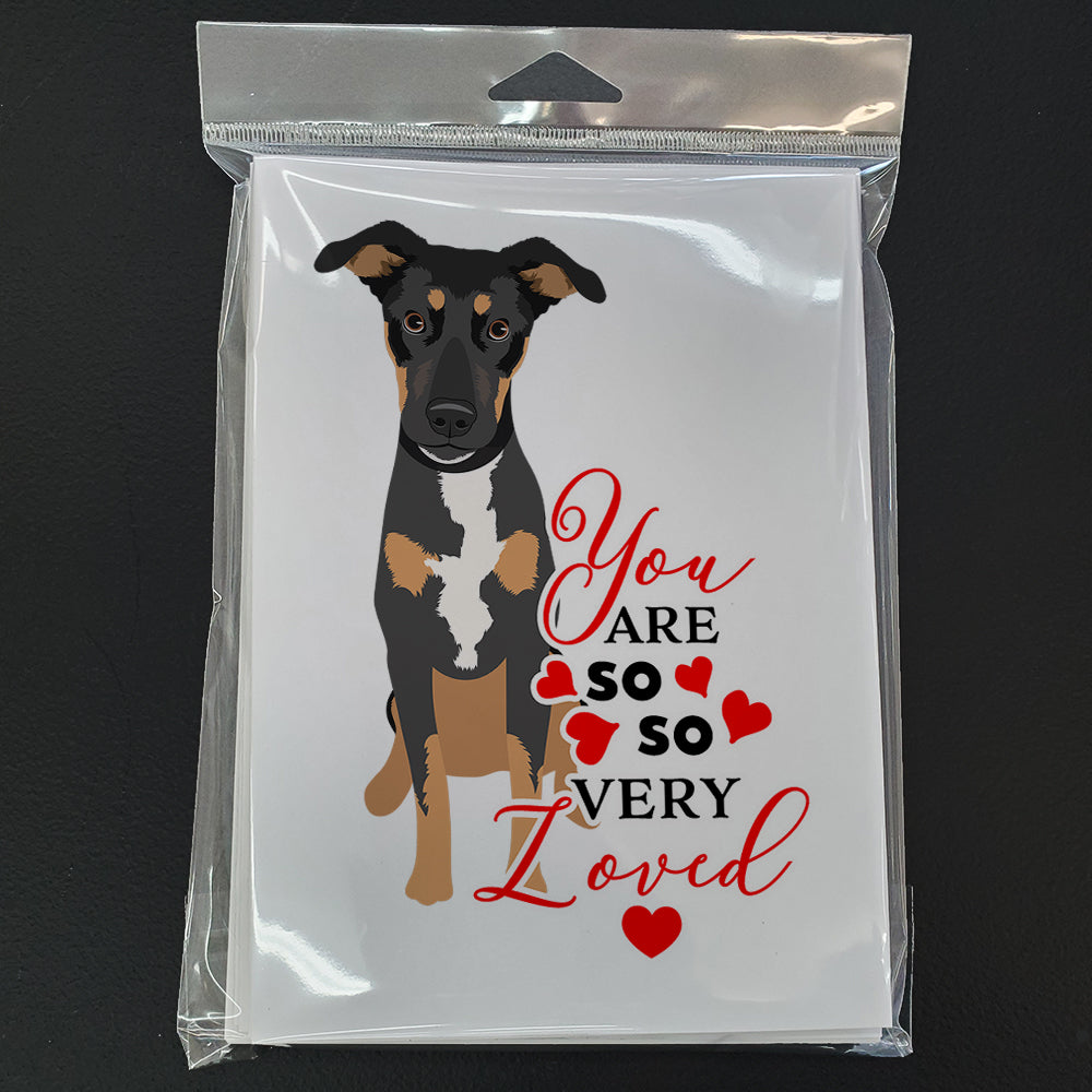 Rottweiler Black and Tan #6 so Loved Greeting Cards Pack of 8 Blank Cards with Envelopes Whimsical A7 Size 5x7