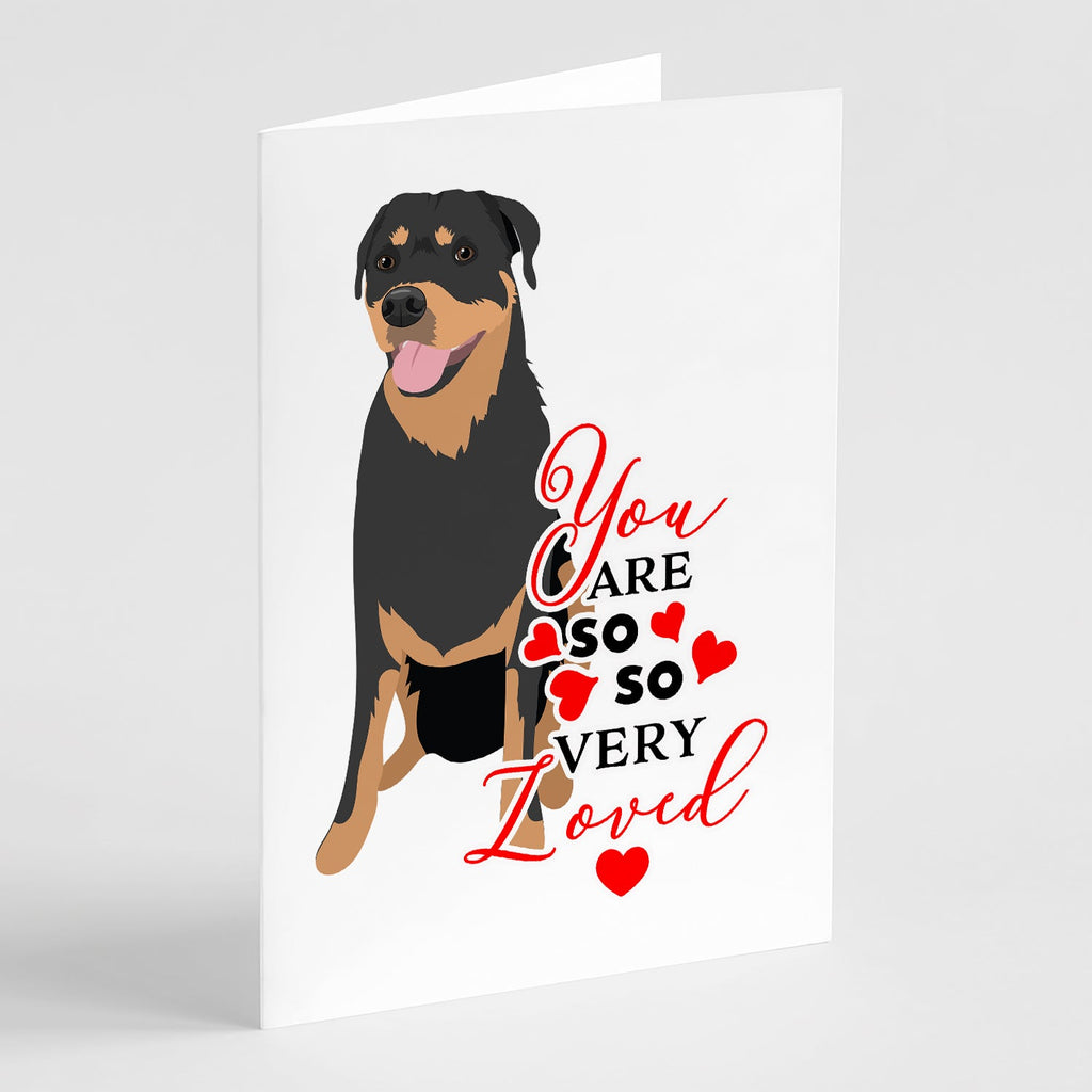 Rottweiler Black and Tan #7 so Loved Greeting Cards Pack of 8 Blank Cards with Envelopes Whimsical A7 Size 5x7