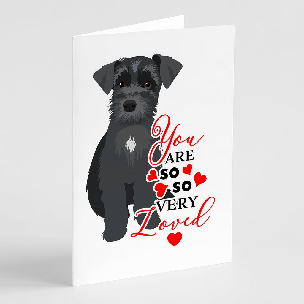Schnauzer Black #1 so Loved Greeting Cards Pack of 8 Blank Cards with Envelopes Whimsical A7 Size 5x7