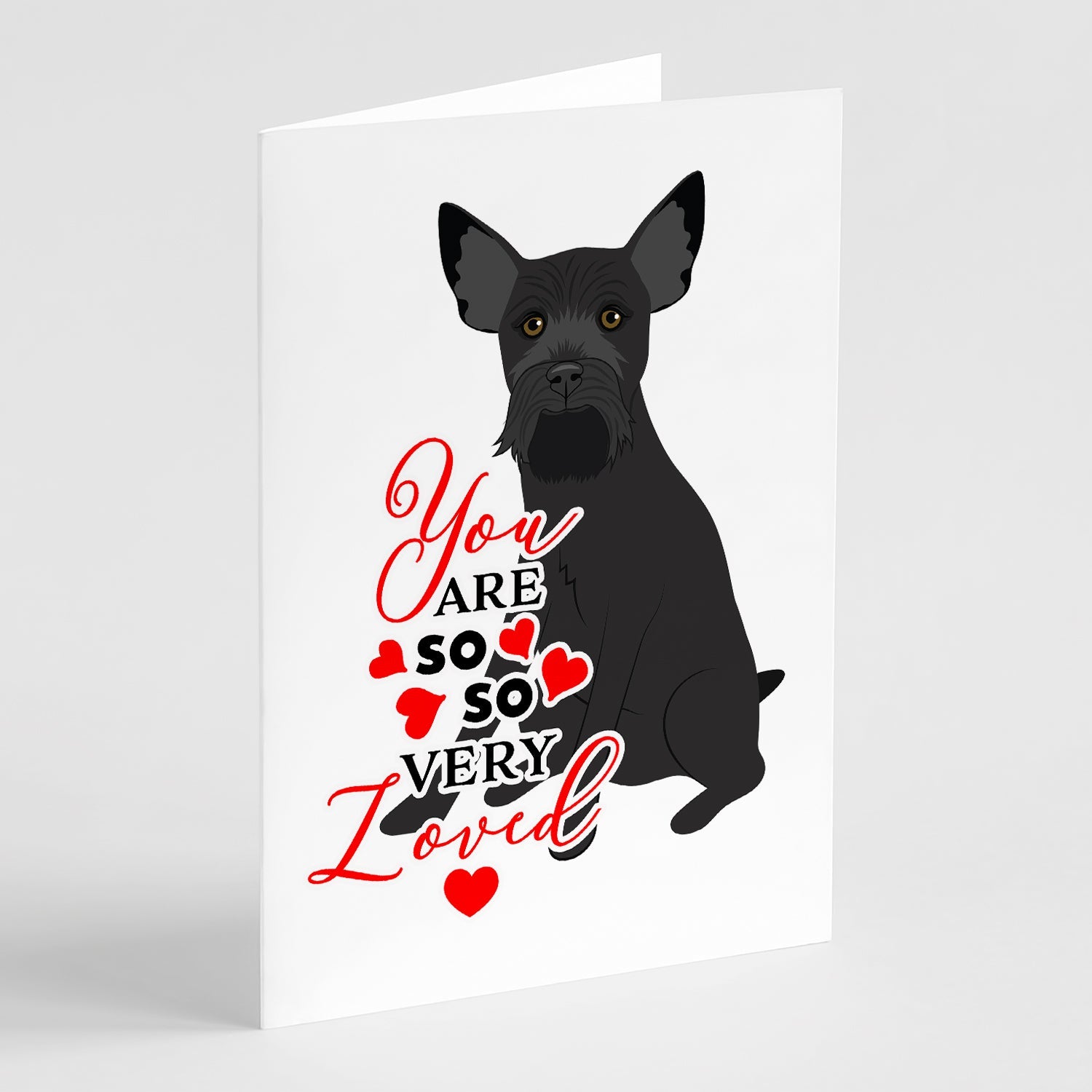 Schnauzer Black #2 so Loved Greeting Cards Pack of 8 Blank Cards with Envelopes Whimsical A7 Size 5x7