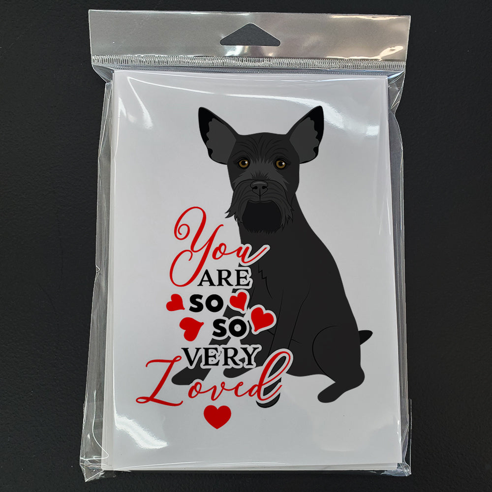 Schnauzer Black #2 so Loved Greeting Cards Pack of 8 Blank Cards with Envelopes Whimsical A7 Size 5x7
