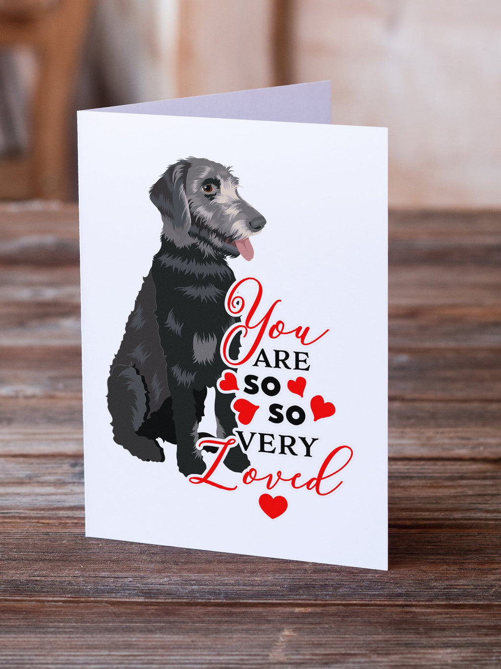 Schnauzer Black and Tan so Loved Greeting Cards Pack of 8 Blank Cards with Envelopes Whimsical A7 Size 5x7