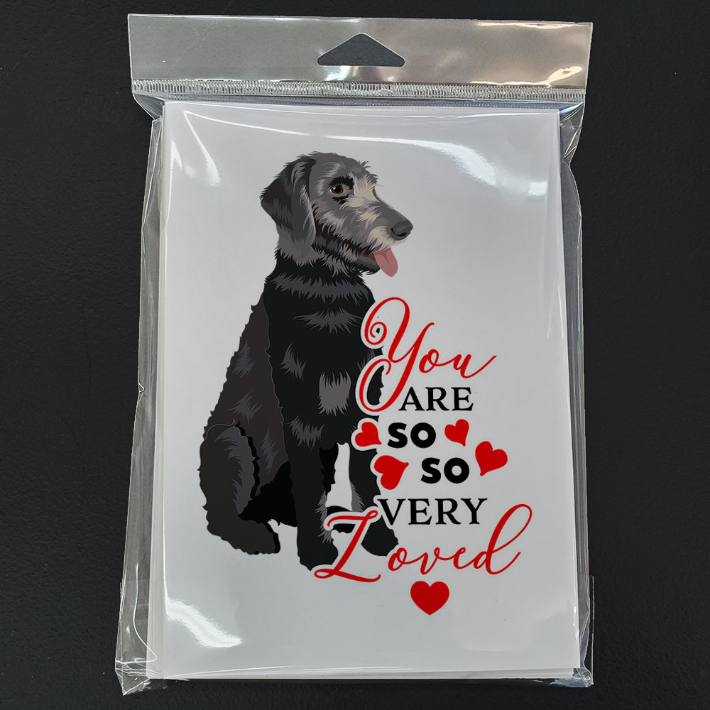 Schnauzer Black and Tan so Loved Greeting Cards Pack of 8 Blank Cards with Envelopes Whimsical A7 Size 5x7