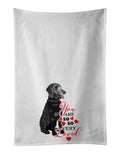 Schnauzer Black and Tan so Loved Kitchen Towel Set of 2 White Dish Towels Decorative Bathroom Hand towel for Hand, Face, Hair, Yoga, Tea, Dishcloth, 19 X 28", White