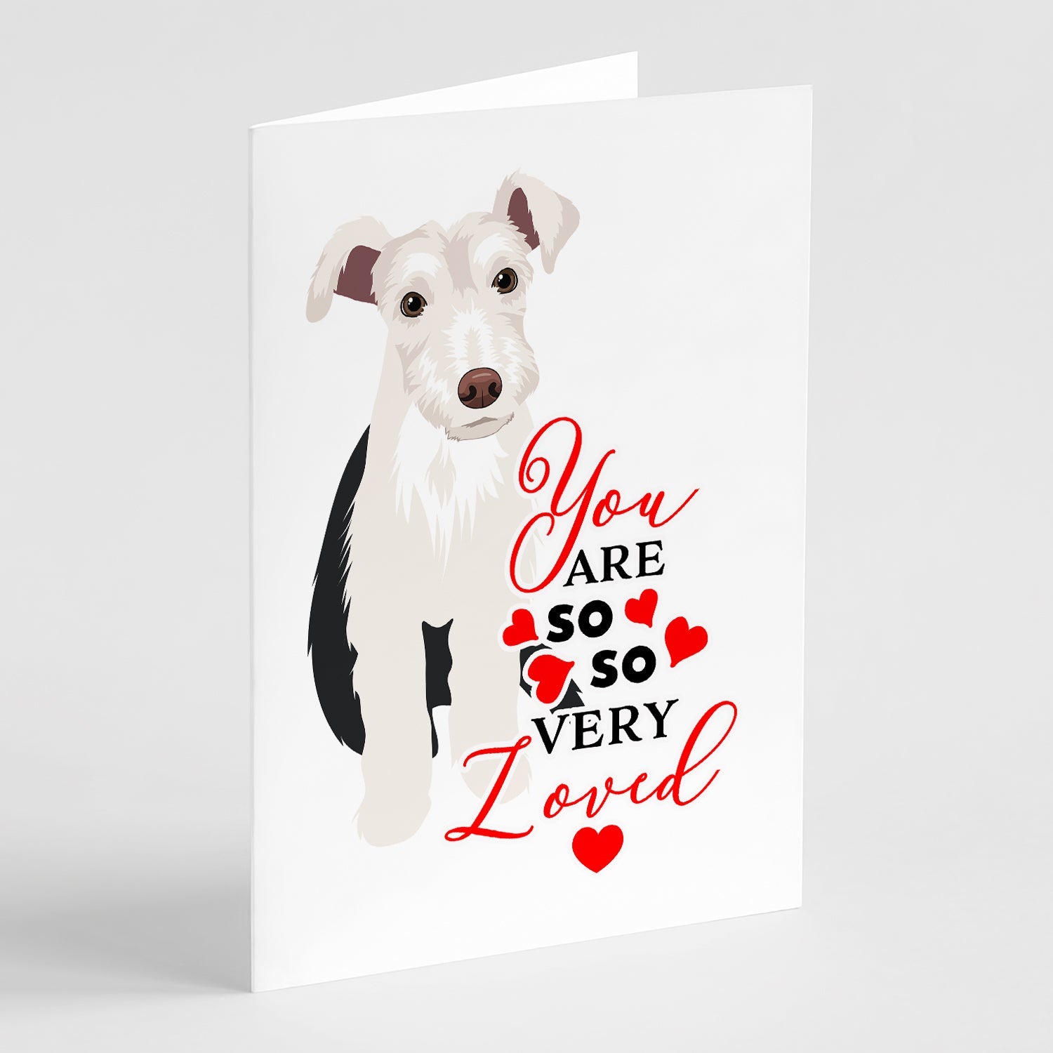 Schnauzer Parti so Loved Greeting Cards Pack of 8 Blank Cards with Envelopes Whimsical A7 Size 5x7