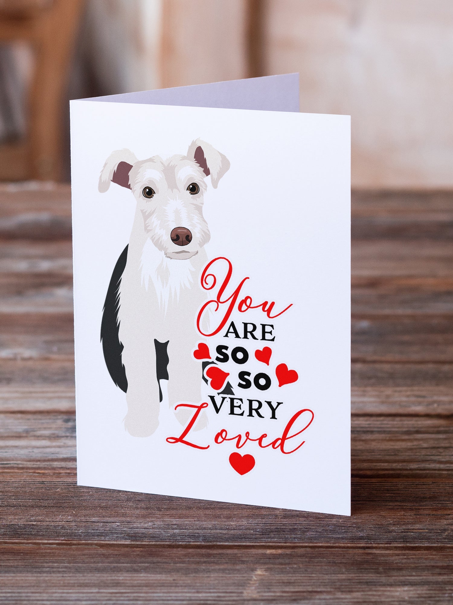 Schnauzer Parti so Loved Greeting Cards Pack of 8 Blank Cards with Envelopes Whimsical A7 Size 5x7