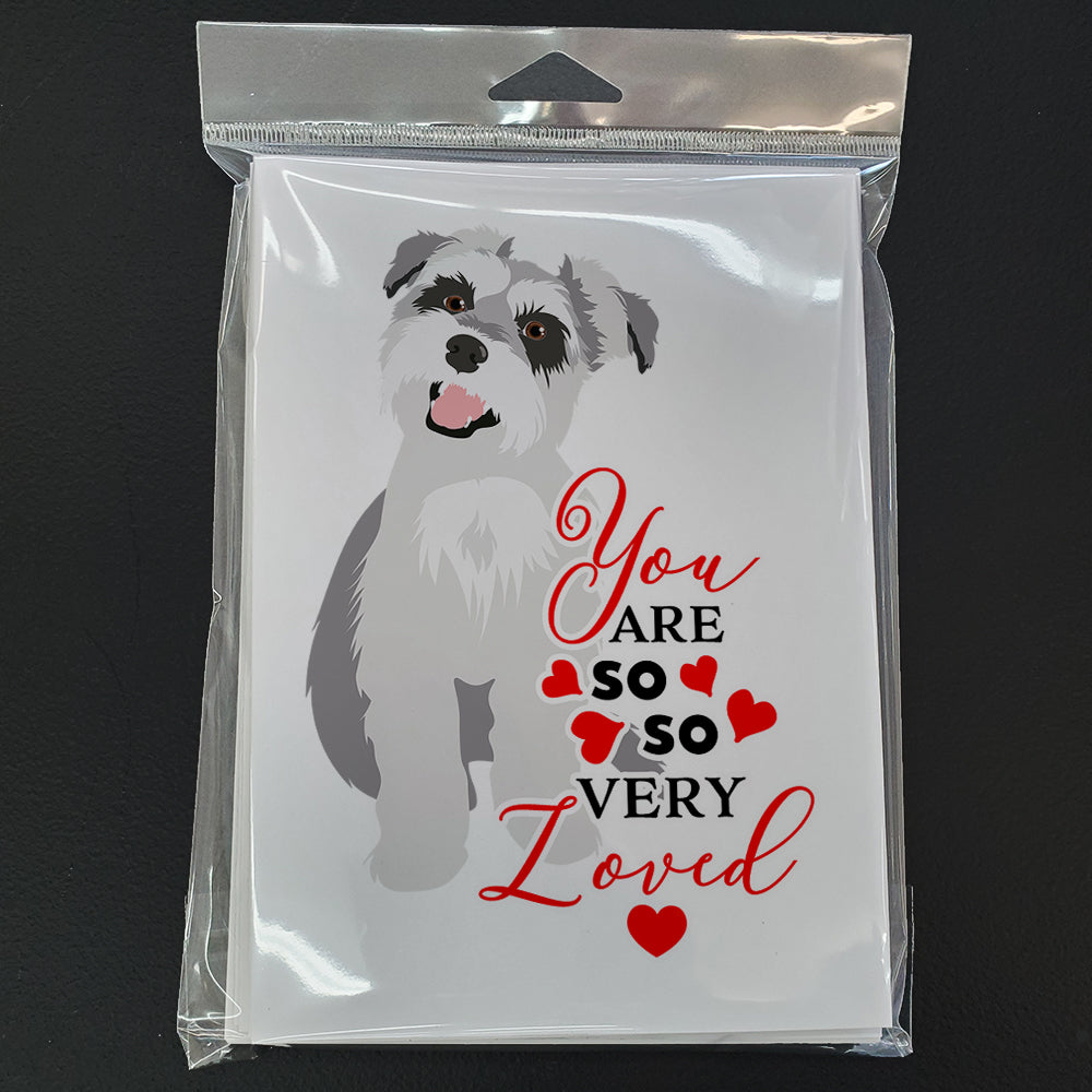 Schnauzer Salt and Pepper #2 so Loved Greeting Cards Pack of 8 Blank Cards with Envelopes Whimsical A7 Size 5x7