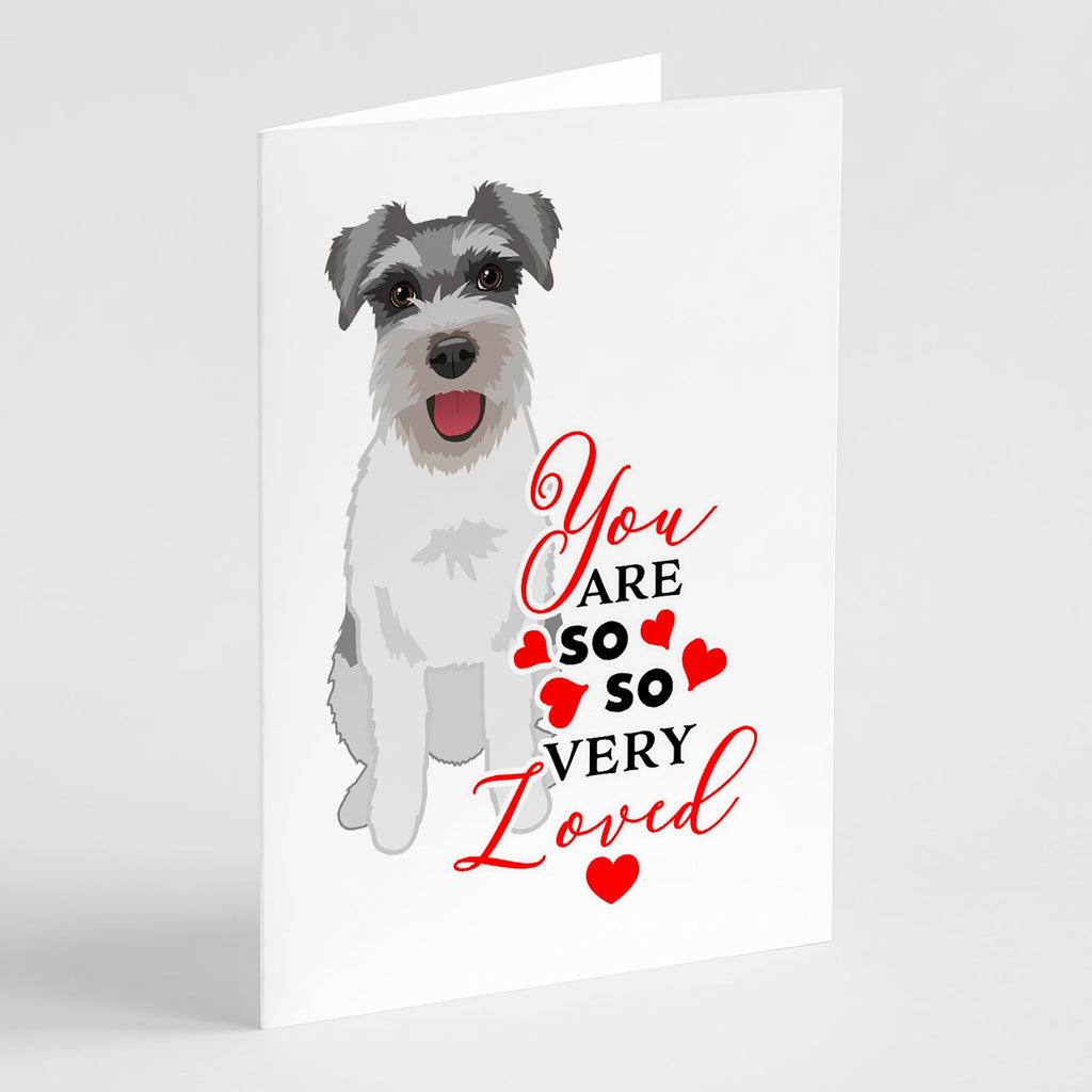 Schnauzer Salt and Pepper #3 so Loved Greeting Cards Pack of 8 Blank Cards with Envelopes Whimsical A7 Size 5x7