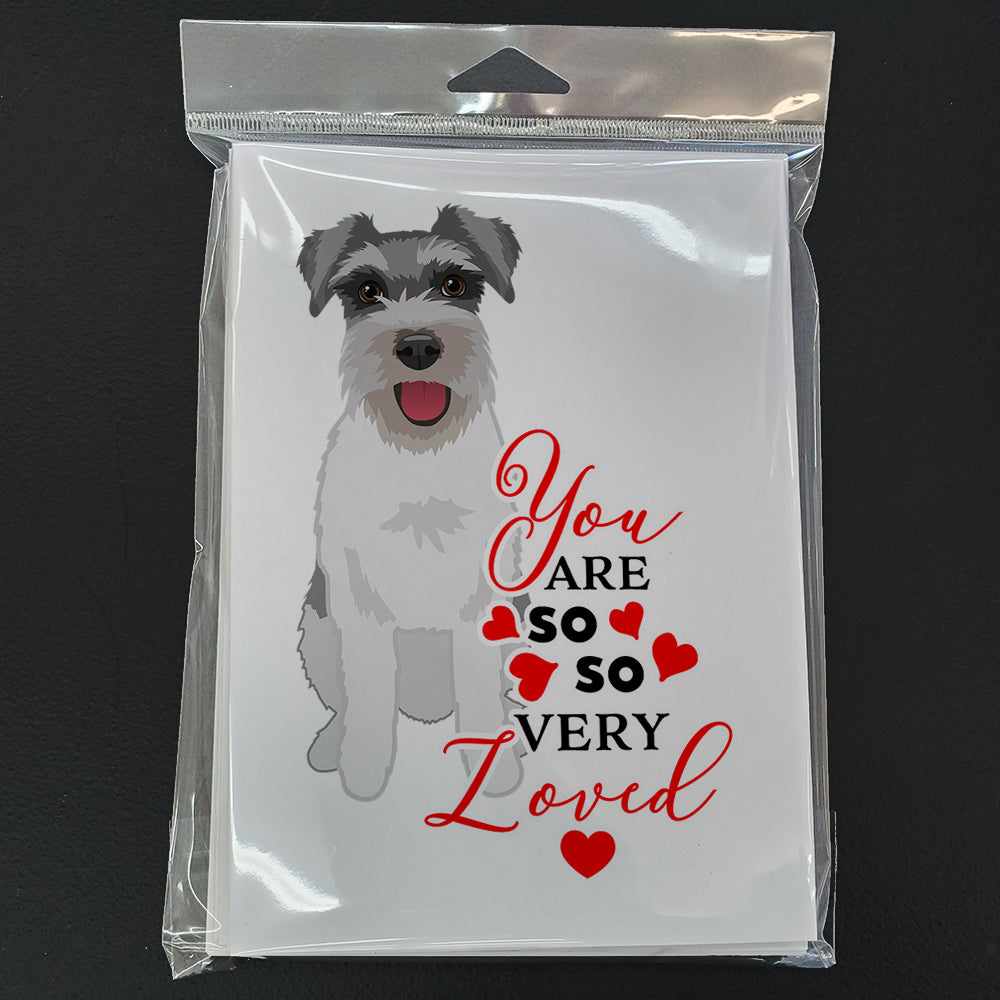 Schnauzer Salt and Pepper #3 so Loved Greeting Cards Pack of 8 Blank Cards with Envelopes Whimsical A7 Size 5x7