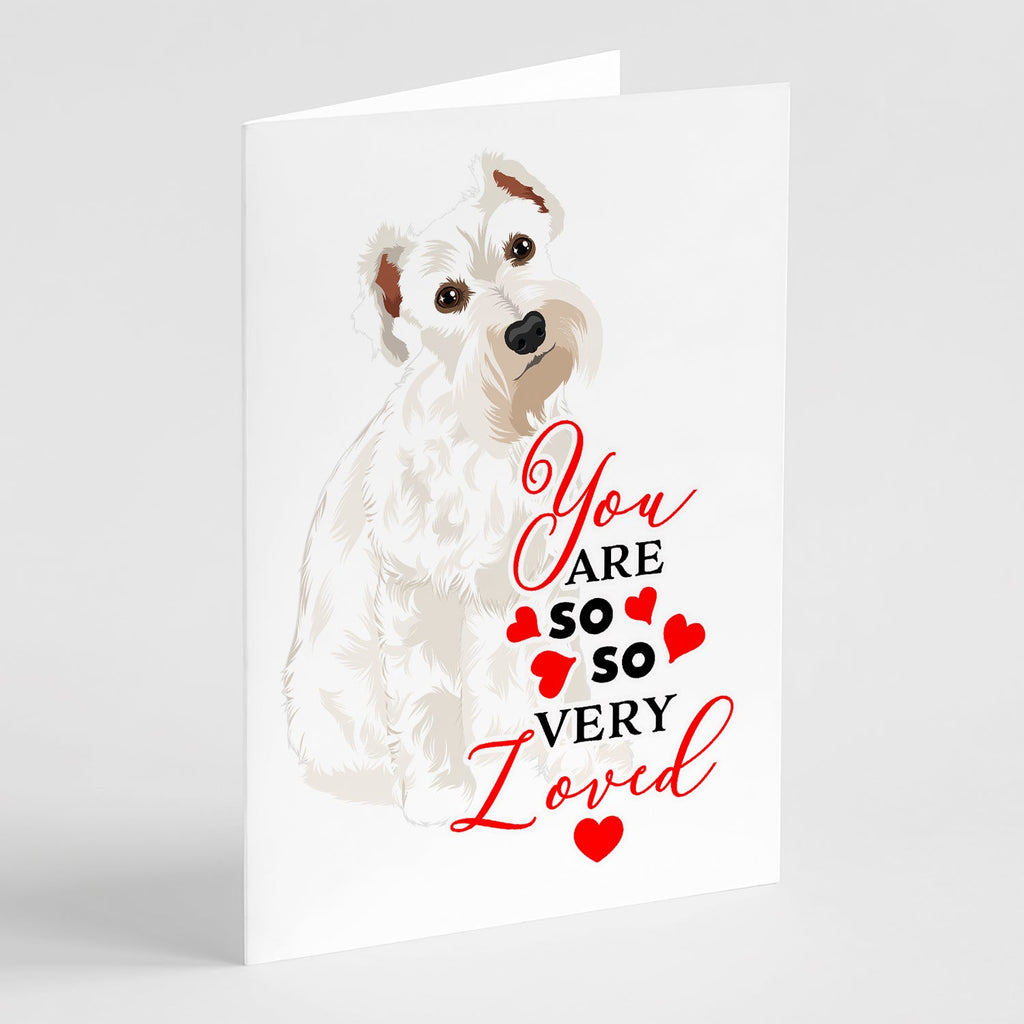 Schnauzer White #1 so Loved Greeting Cards Pack of 8 Blank Cards with Envelopes Whimsical A7 Size 5x7
