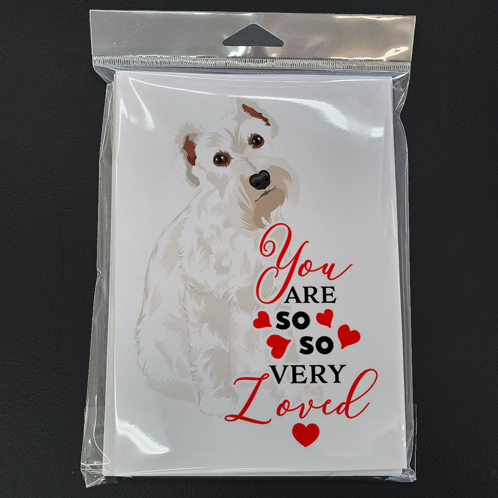 Schnauzer White #1 so Loved Greeting Cards Pack of 8 Blank Cards with Envelopes Whimsical A7 Size 5x7