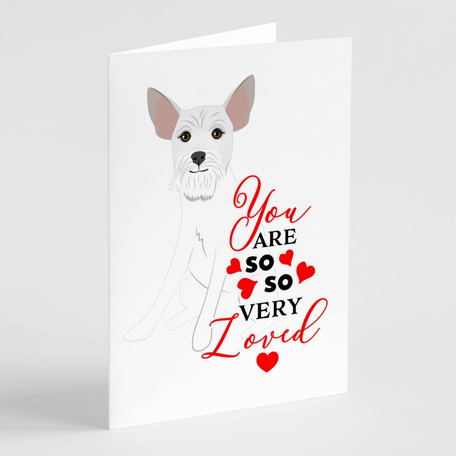 Schnauzer White #2 so Loved Greeting Cards Pack of 8 Blank Cards with Envelopes Whimsical A7 Size 5x7