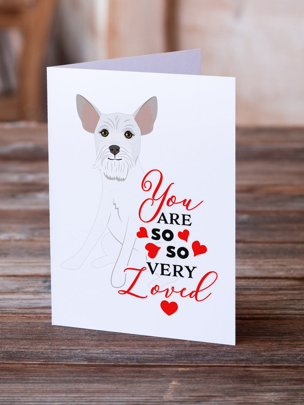 Schnauzer White #2 so Loved Greeting Cards Pack of 8 Blank Cards with Envelopes Whimsical A7 Size 5x7