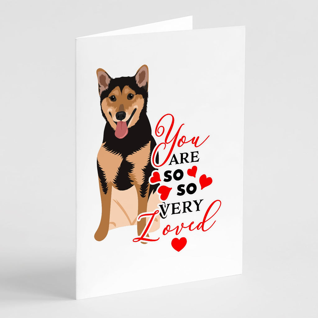 Shiba Inu Black and Tan so Loved Greeting Cards Pack of 8 Blank Cards with Envelopes Whimsical A7 Size 5x7