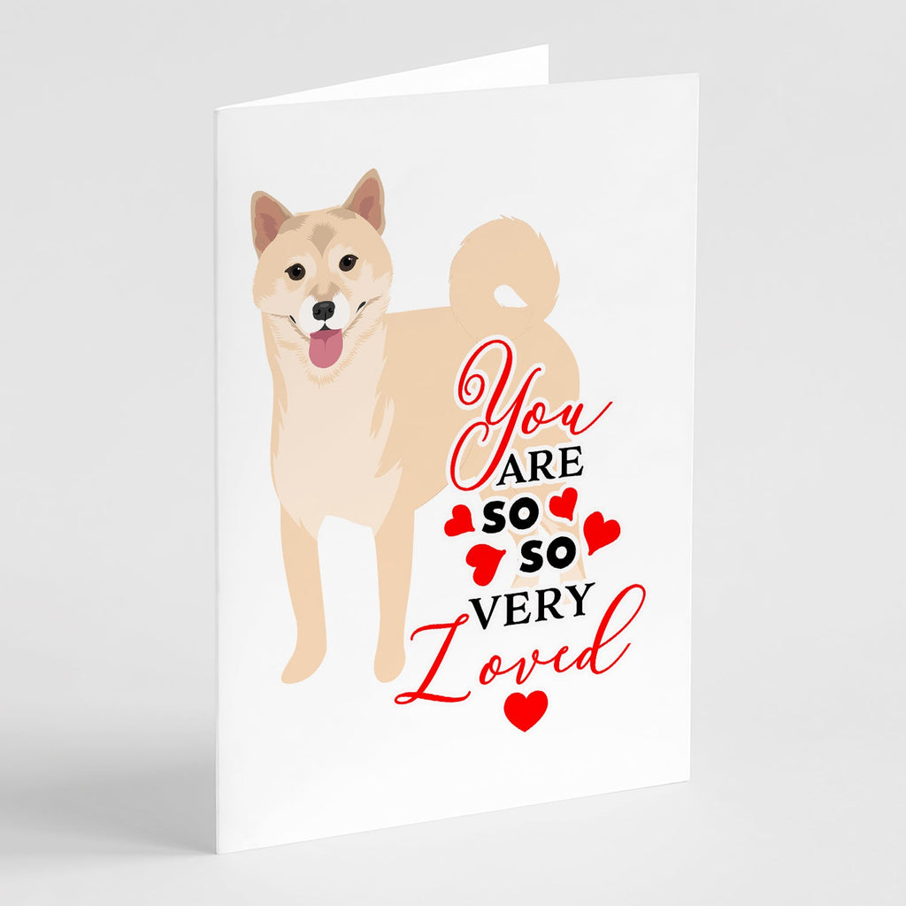 Shiba Inu Cream #1 so Loved Greeting Cards Pack of 8 Blank Cards with Envelopes Whimsical A7 Size 5x7