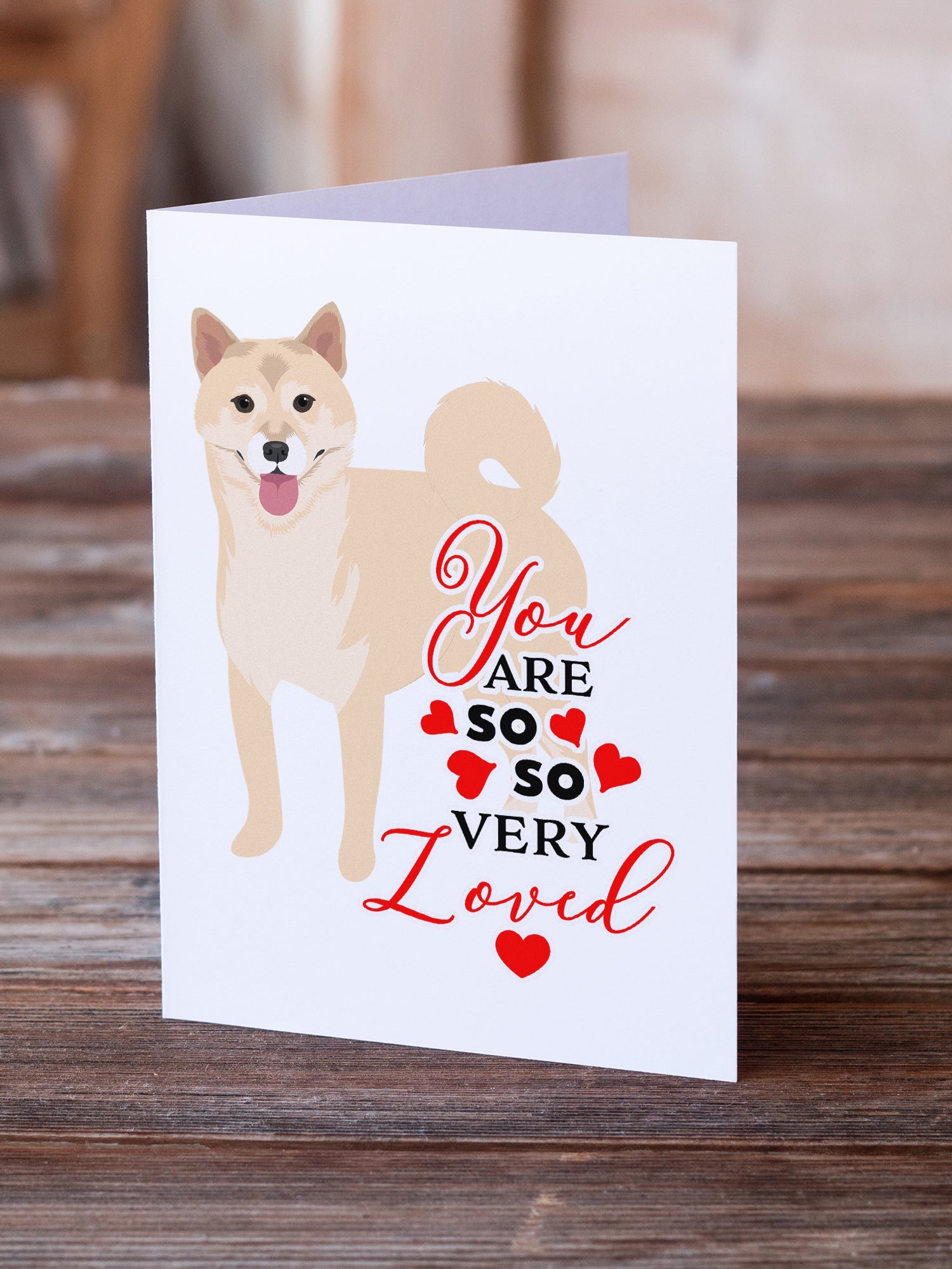 Shiba Inu Cream #1 so Loved Greeting Cards Pack of 8 Blank Cards with Envelopes Whimsical A7 Size 5x7