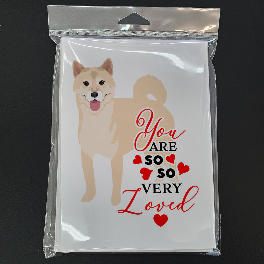 Shiba Inu Cream #1 so Loved Greeting Cards Pack of 8 Blank Cards with Envelopes Whimsical A7 Size 5x7