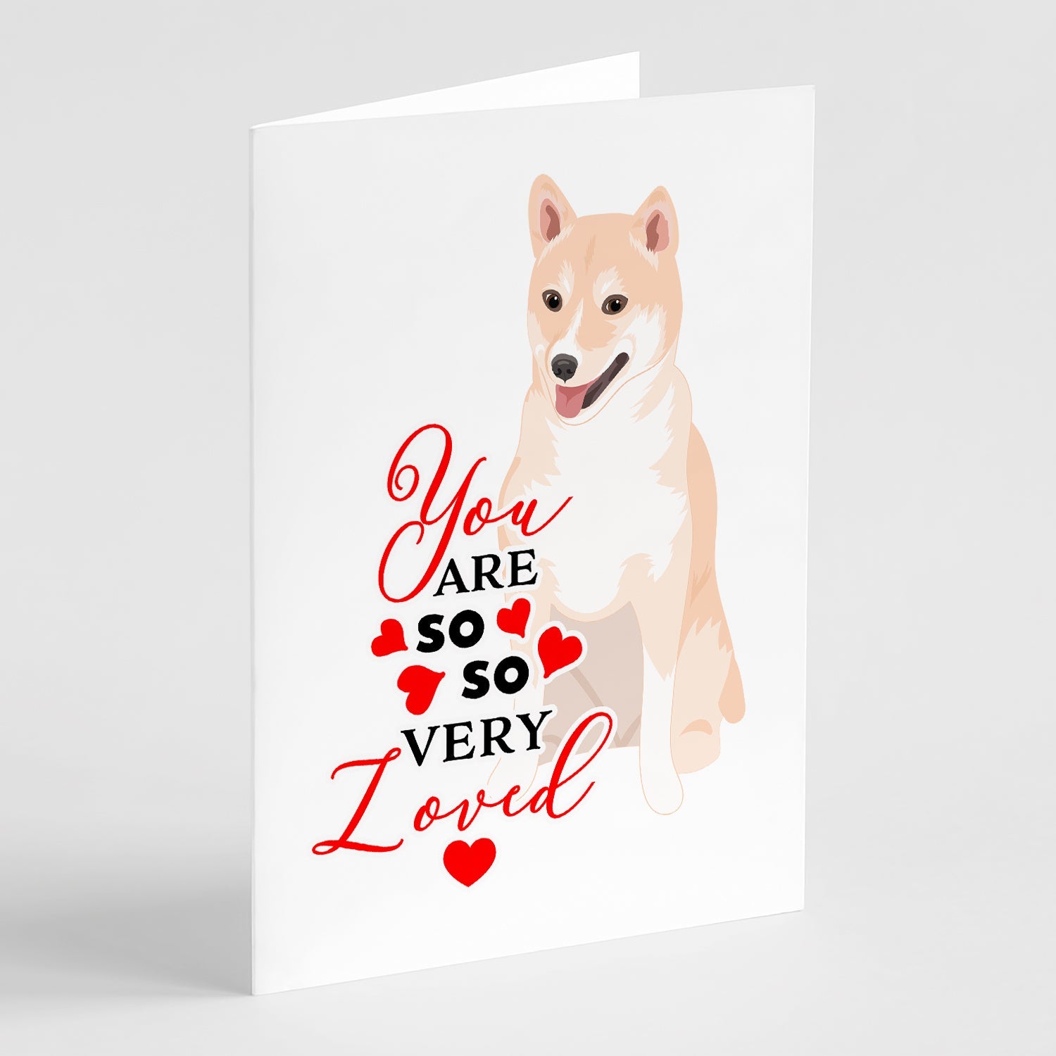 Shiba Inu Cream #2 so Loved Greeting Cards Pack of 8 Blank Cards with Envelopes Whimsical A7 Size 5x7