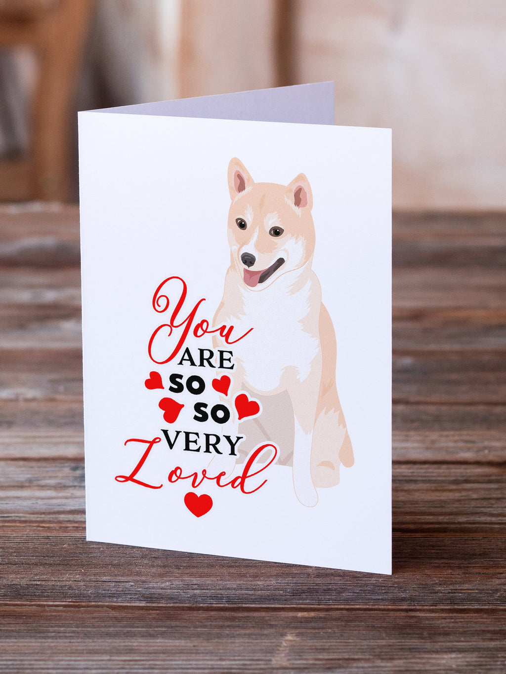 Shiba Inu Cream #2 so Loved Greeting Cards Pack of 8 Blank Cards with Envelopes Whimsical A7 Size 5x7