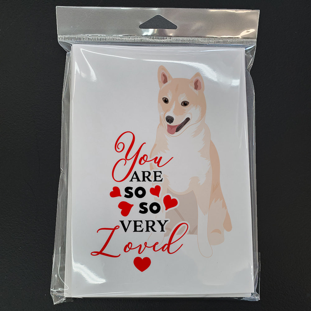 Shiba Inu Cream #2 so Loved Greeting Cards Pack of 8 Blank Cards with Envelopes Whimsical A7 Size 5x7