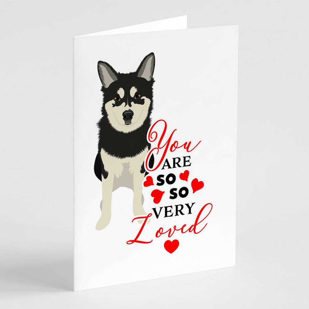 Shiba Inu Husky Mix so Loved Greeting Cards Pack of 8 Blank Cards with Envelopes Whimsical A7 Size 5x7