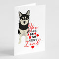 Shiba Inu Husky Mix so Loved Greeting Cards Pack of 8 Blank Cards with Envelopes Whimsical A7 Size 5x7