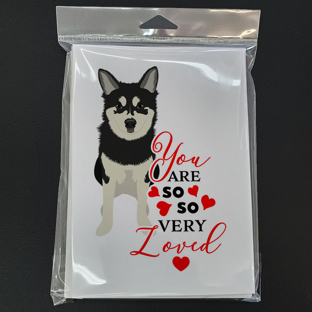 Shiba Inu Husky Mix so Loved Greeting Cards Pack of 8 Blank Cards with Envelopes Whimsical A7 Size 5x7