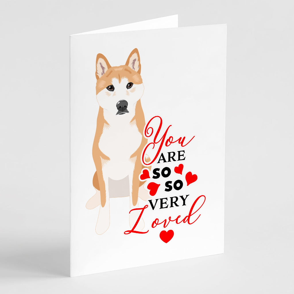 Shiba Inu Red #1 so Loved Greeting Cards Pack of 8 Blank Cards with Envelopes Whimsical A7 Size 5x7
