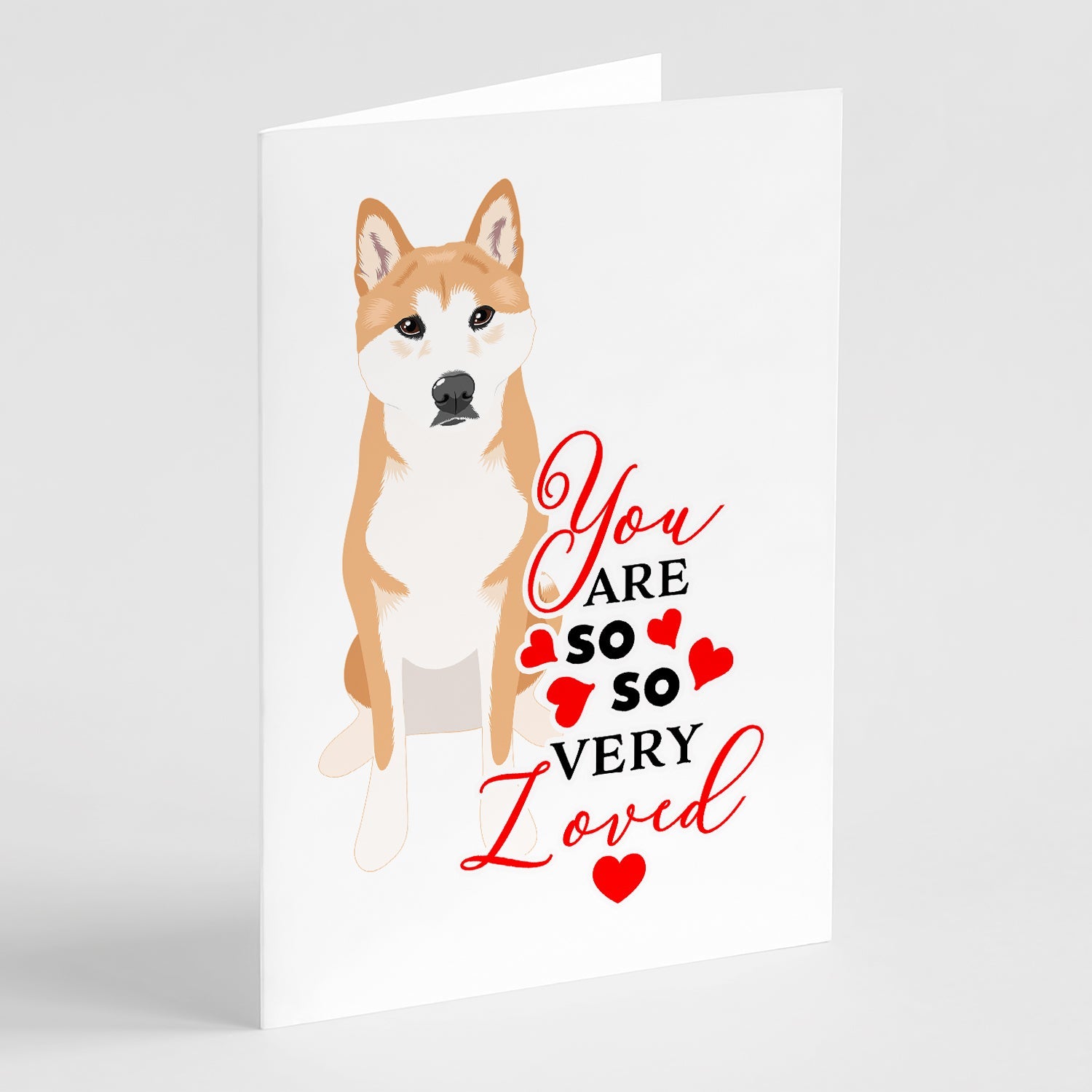 Shiba Inu Red #1 so Loved Greeting Cards Pack of 8 Blank Cards with Envelopes Whimsical A7 Size 5x7