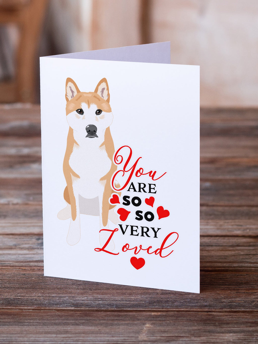 Shiba Inu Red #1 so Loved Greeting Cards Pack of 8 Blank Cards with Envelopes Whimsical A7 Size 5x7