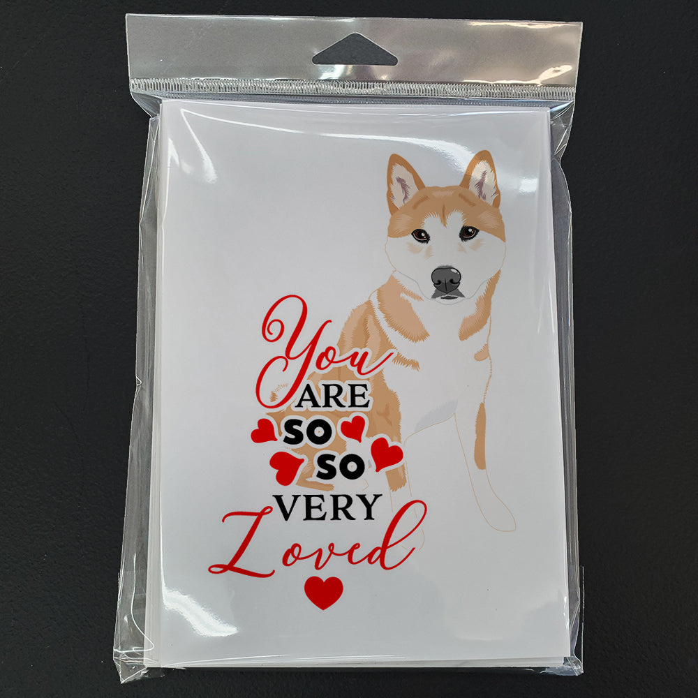 Shiba Inu Red #2 so Loved Greeting Cards Pack of 8 Blank Cards with Envelopes Whimsical A7 Size 5x7