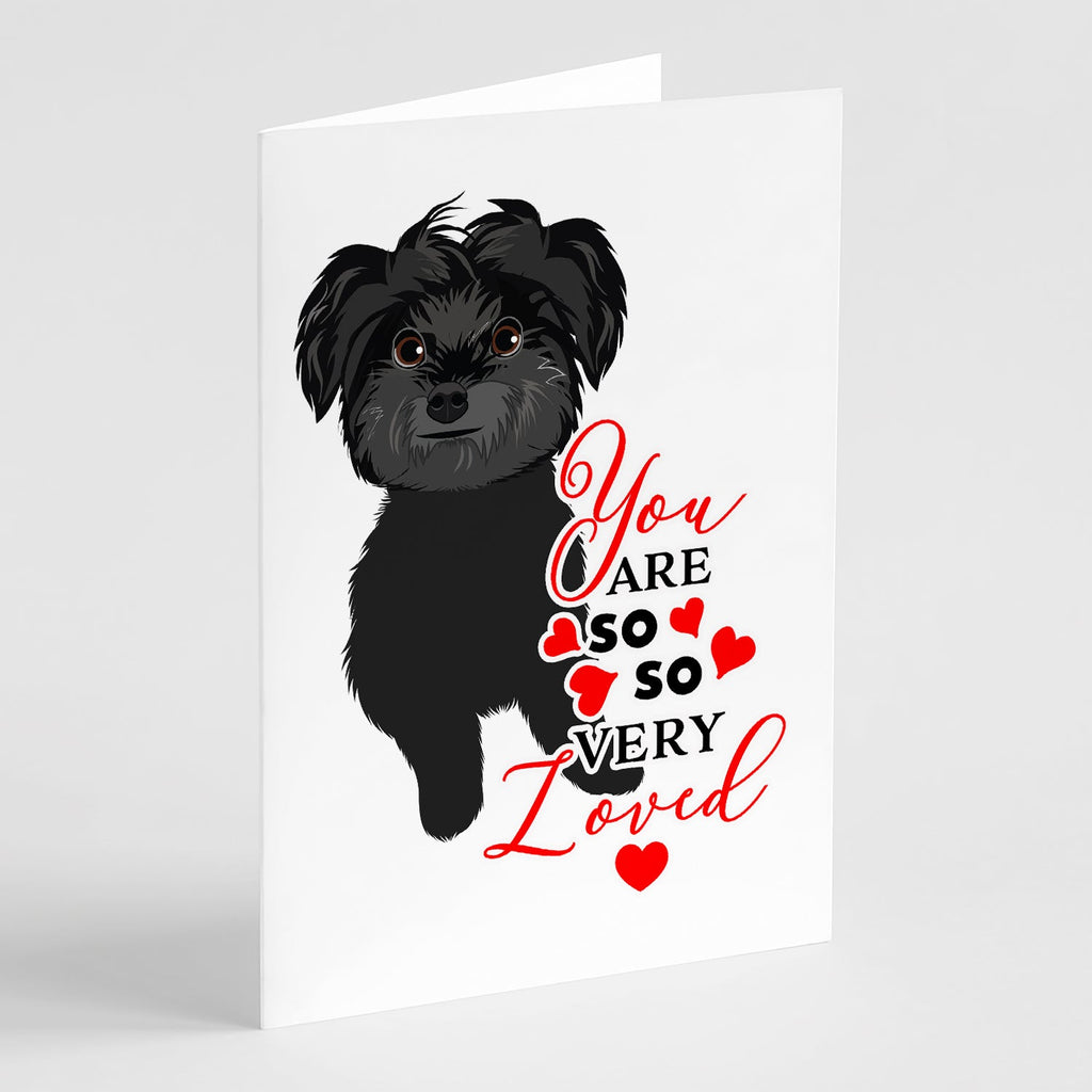 Shih-Tzu Black so Loved Greeting Cards Pack of 8 Blank Cards with Envelopes Whimsical A7 Size 5x7