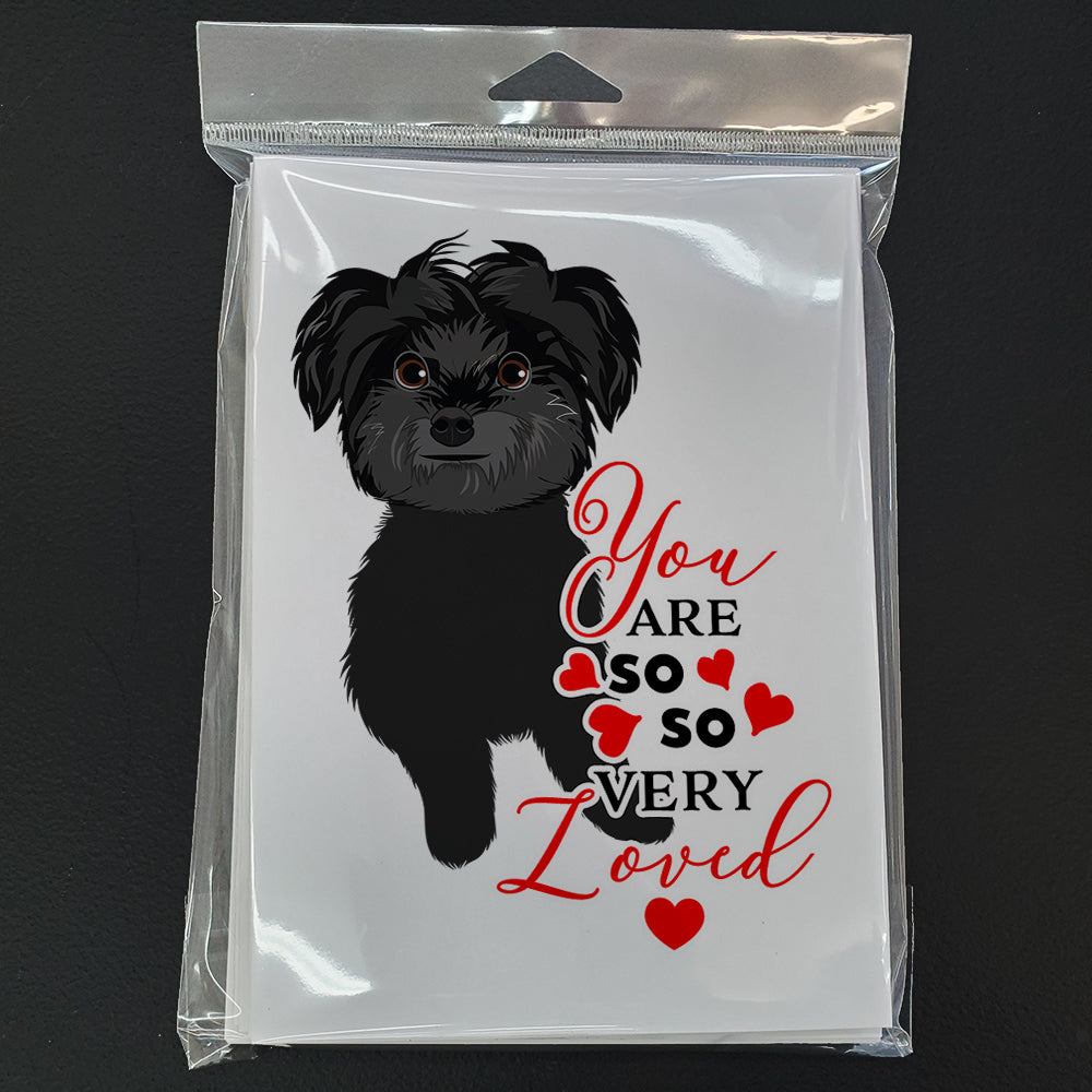 Shih-Tzu Black so Loved Greeting Cards Pack of 8 Blank Cards with Envelopes Whimsical A7 Size 5x7