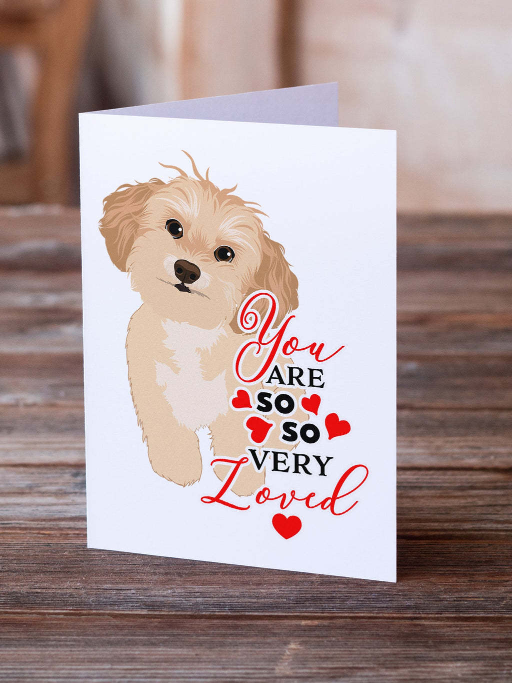 Shih-Tzu Gold #1 so Loved Greeting Cards Pack of 8 Blank Cards with Envelopes Whimsical A7 Size 5x7